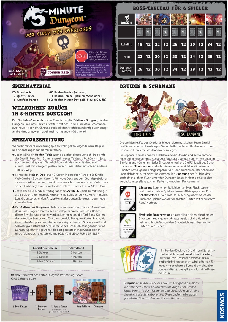 5-Minute Dungeon: Der Fluch des Overlords - Spielanleitung