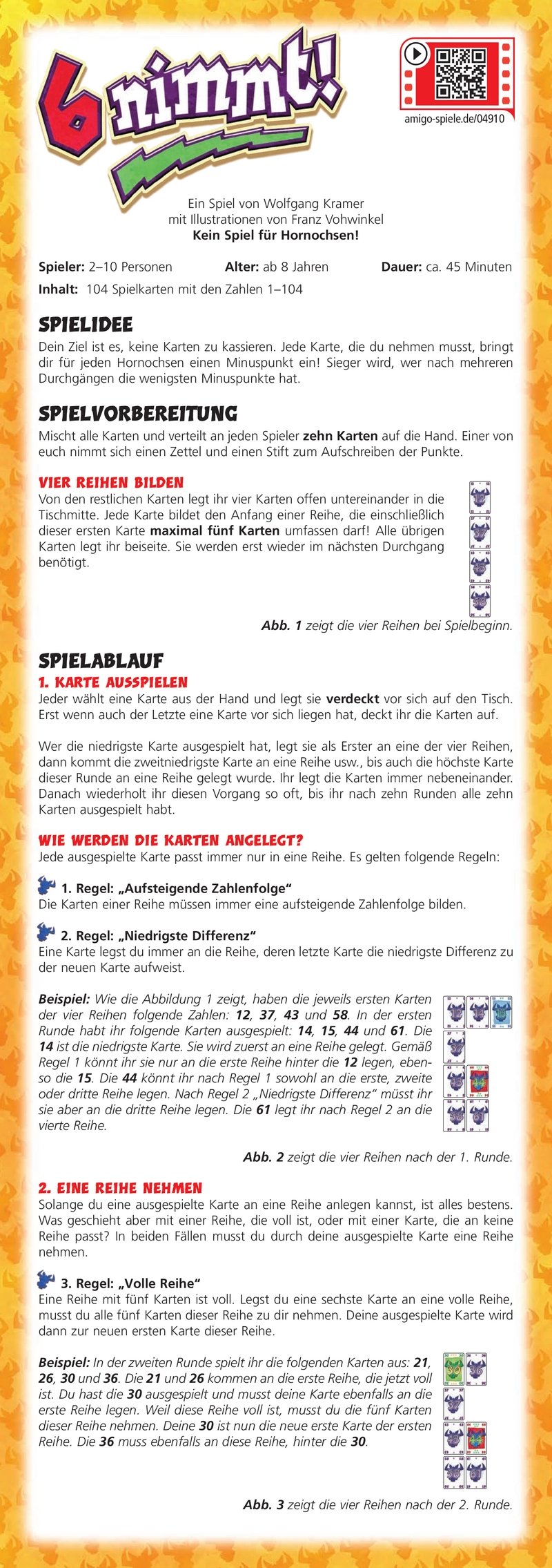 6 nimmt! Spielanleitung und Regeln für 2-10 Spieler