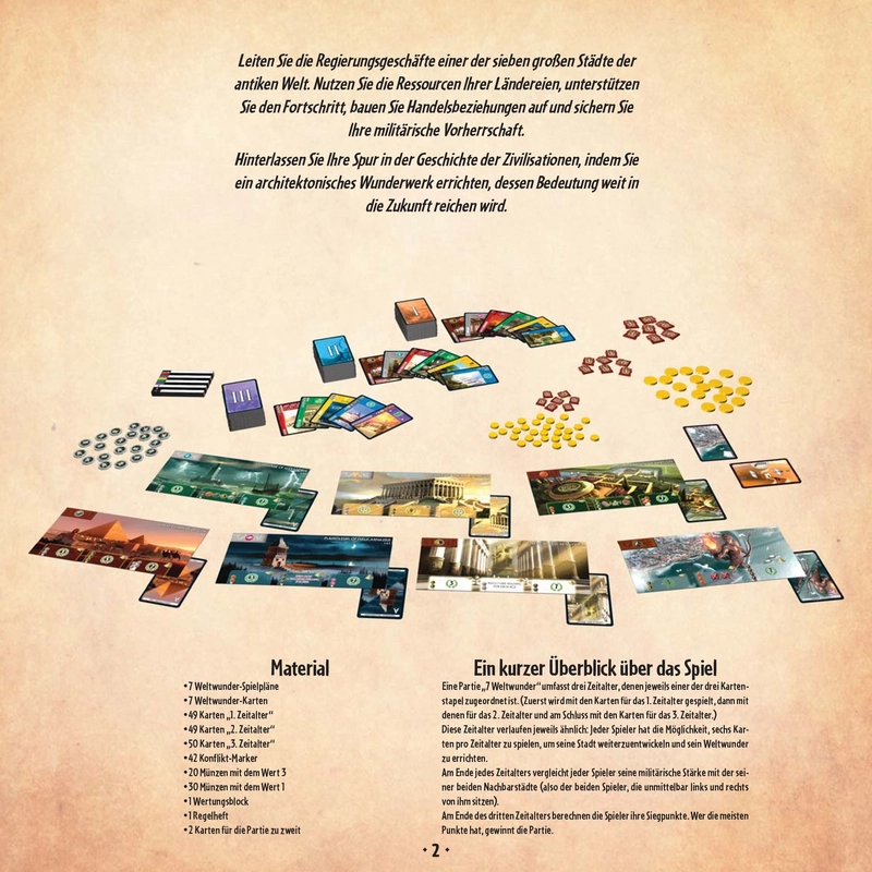 7 Wonders - Strategie- und Zivilisationsspiel für 2-7 Spieler
