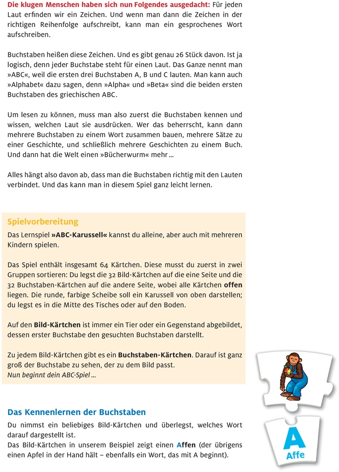 ABC-Karussell - Lernspiel für Kinder mit Buchstaben und Bildern