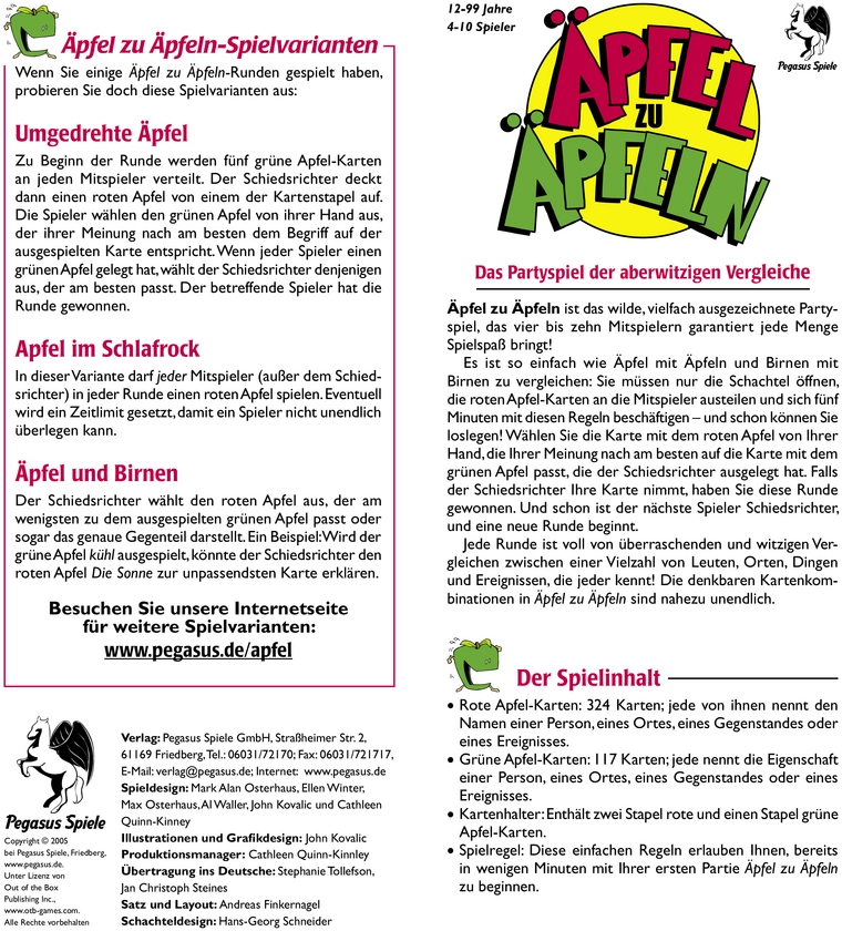 Äpfel zu Äpfeln - Das kreative Partyspiel für gesellige Runden