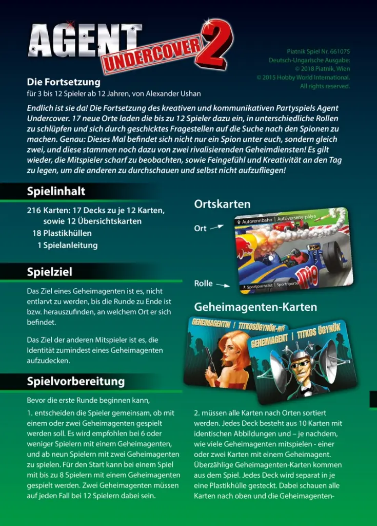Agent Undercover 2 - Spieleanleitung und Regeln