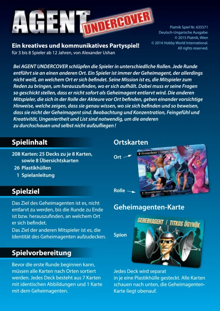 Agent Undercover - Kreatives Partyspiel für Geheimagenten