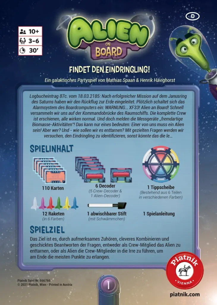 Alien on Board - Finde das Alien unter den Crew-Mitgliedern