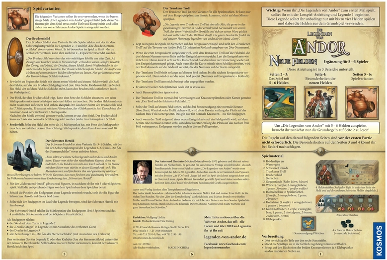 Andor: Neue Helden - Anleitung und Spielregeln