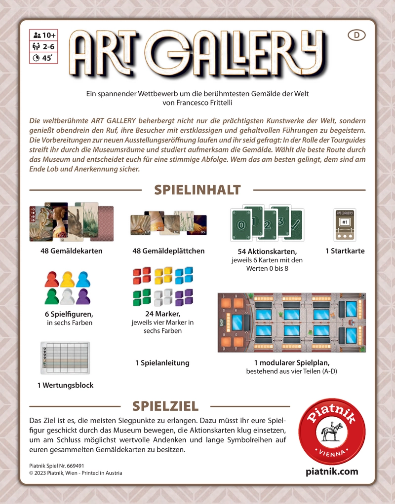 Art Gallery - Strategisches Brettspiel um berühmte Gemälde