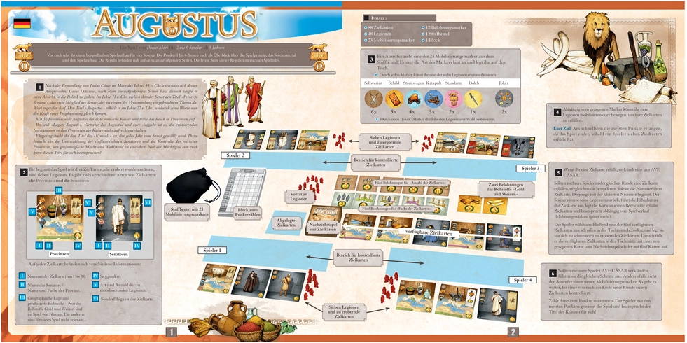 Regeln für das Spiel Augustus - Strategisches Brettspiel im römischen Imperium