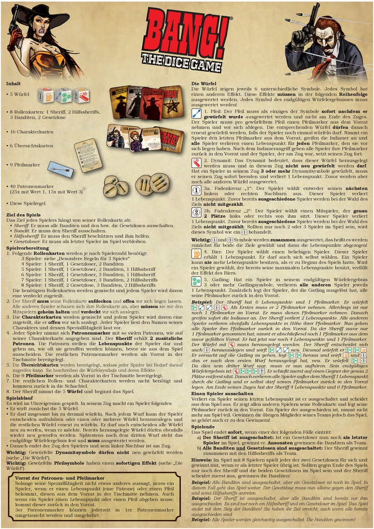 BANG! - The Dice Game: Würfelspiel im Wilden Westen