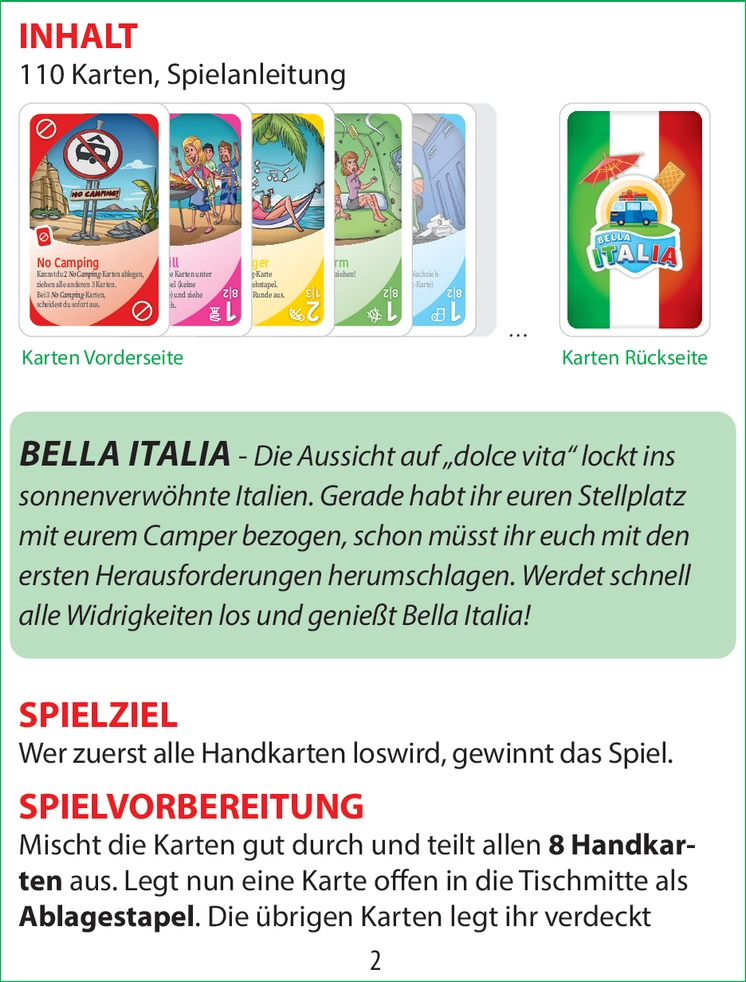 Bella Italia - Kartenspiel für Familienabenteuer