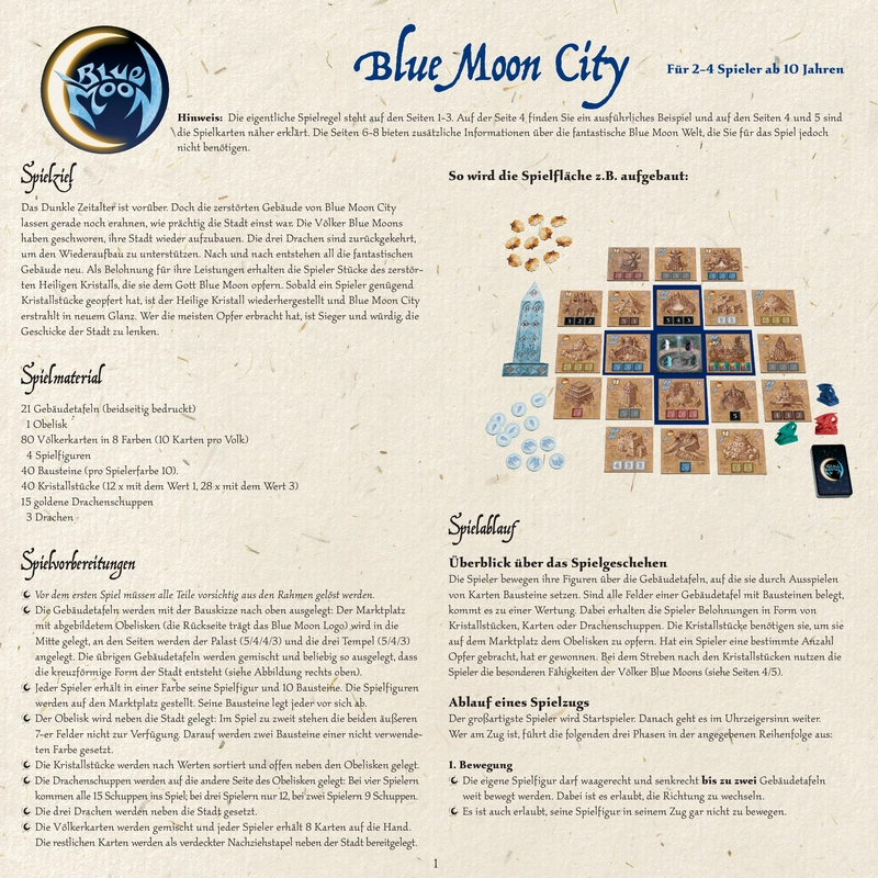 Blue Moon City - Gesellschaftsspiel zum Wiederaufbau einer Stadt