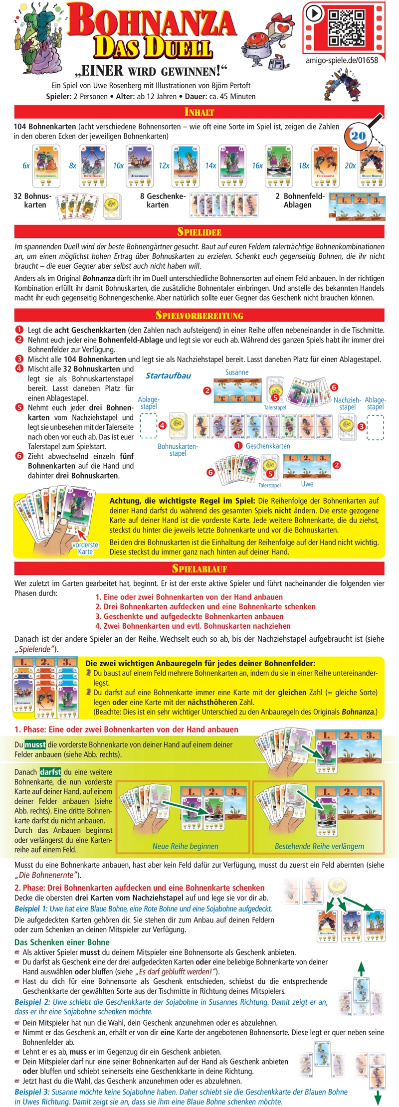 Bohnanza Das Duell Spielanleitung und Regeln