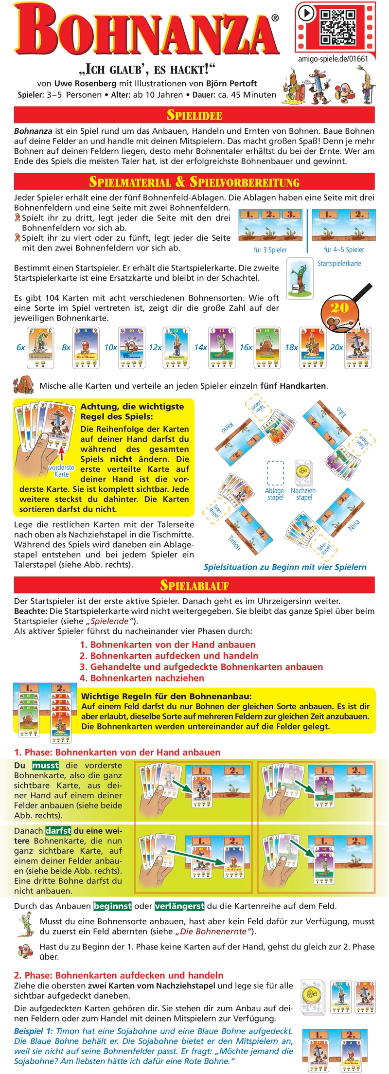 Bohnanza - Das Kartenspiel rund um Bohnenanbau und Handel