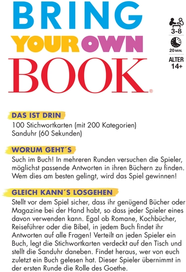 Bring Your Own Book - Kreatives Kartenspiel für 3-8 Spieler