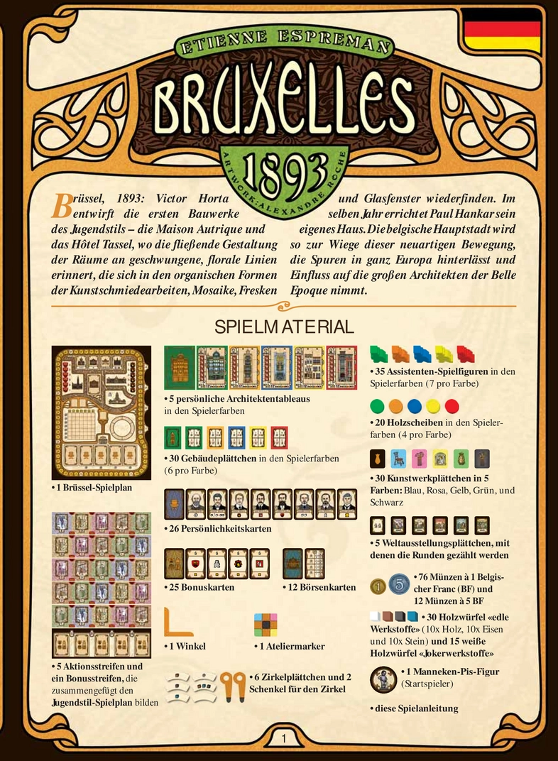 Bruxelles 1893 - Das Brettspiel für Architekten im Jugendstil