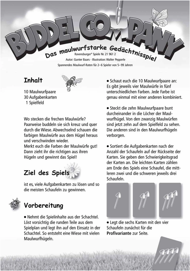 Buddel Company - Das maulwurfstarke Gedächtnisspiel