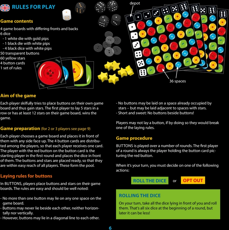 Buttons - Spielanleitung und Regeln für das Brettspiel