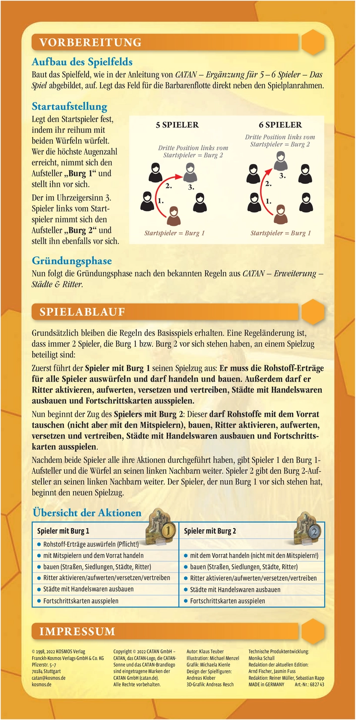 CATAN: Städte & Ritter - Anleitung für 5-6 Spieler