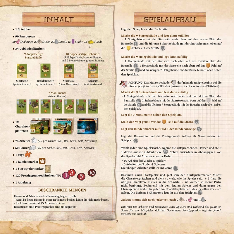 Caylus 1303 - Strategisches Brettspiel zur Stadtentwicklung