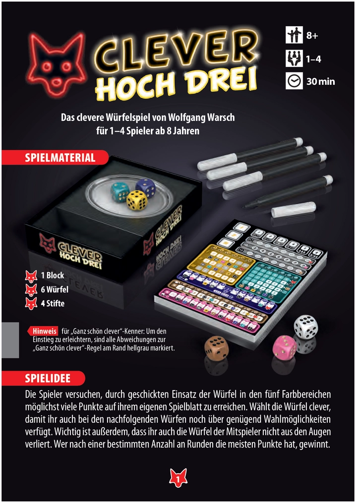 Clever Hoch Drei - Das spannende Würfelspiel von Wolfgang Warsch