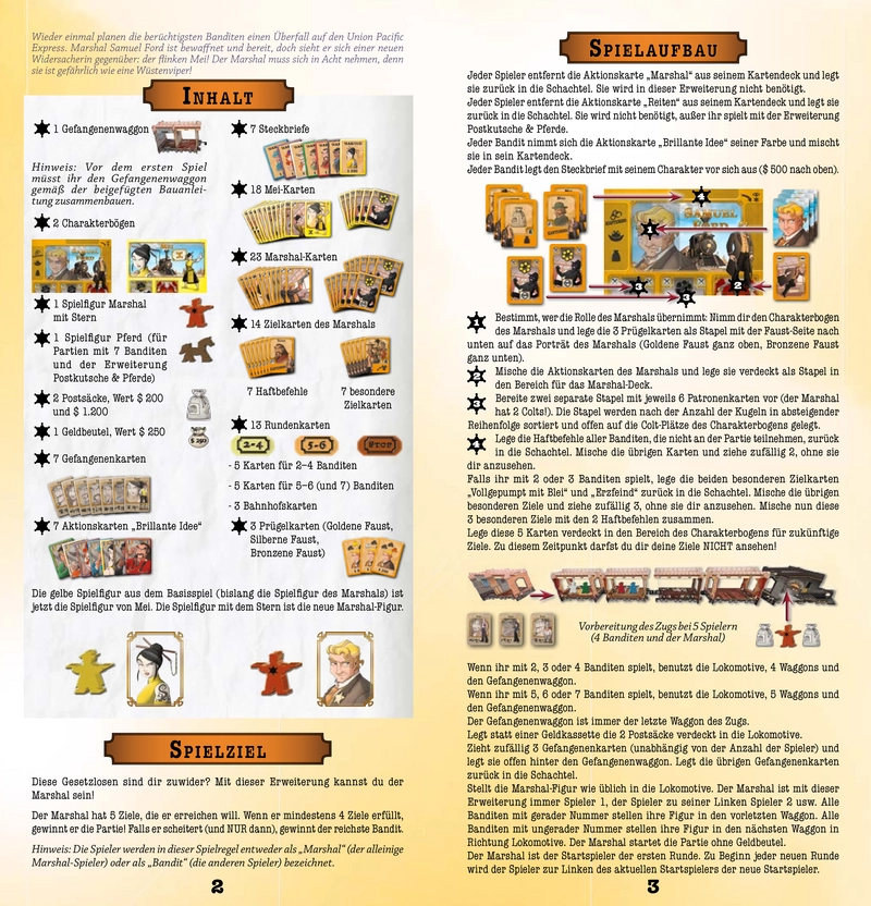 Colt Express: Marshal & Gefangene - Spielanleitung und Regeln