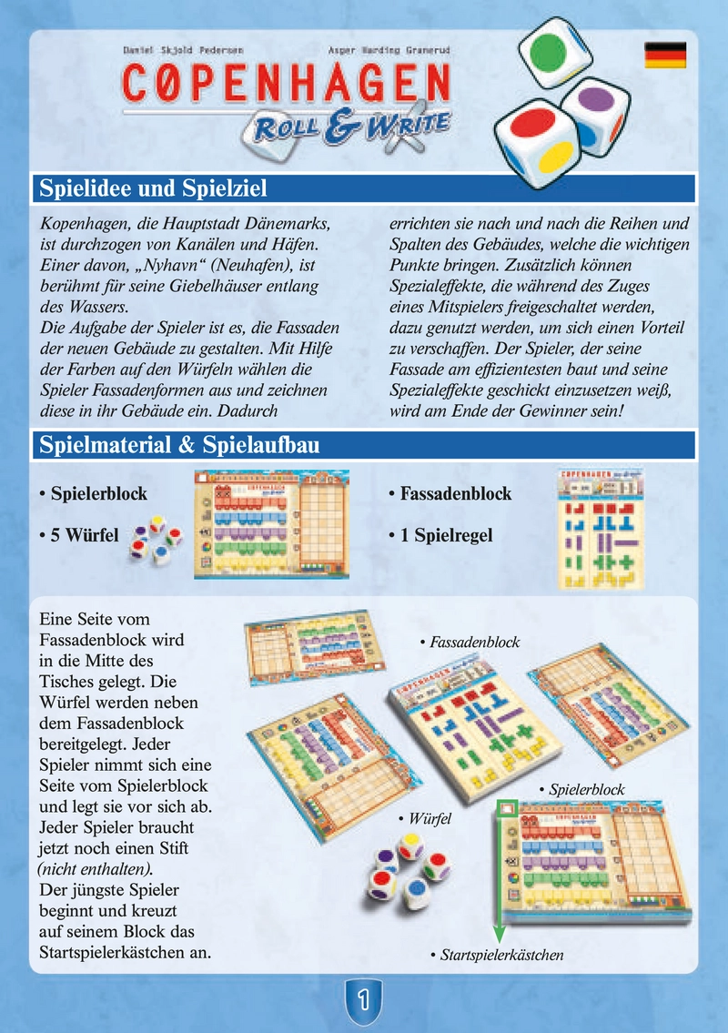 Copenhagen Roll & Write: Fassaden gestalten in Dänemark