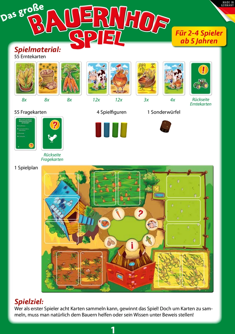 Das große Bauernhof Spiel - Regelanleitung und Spielbeschreibung