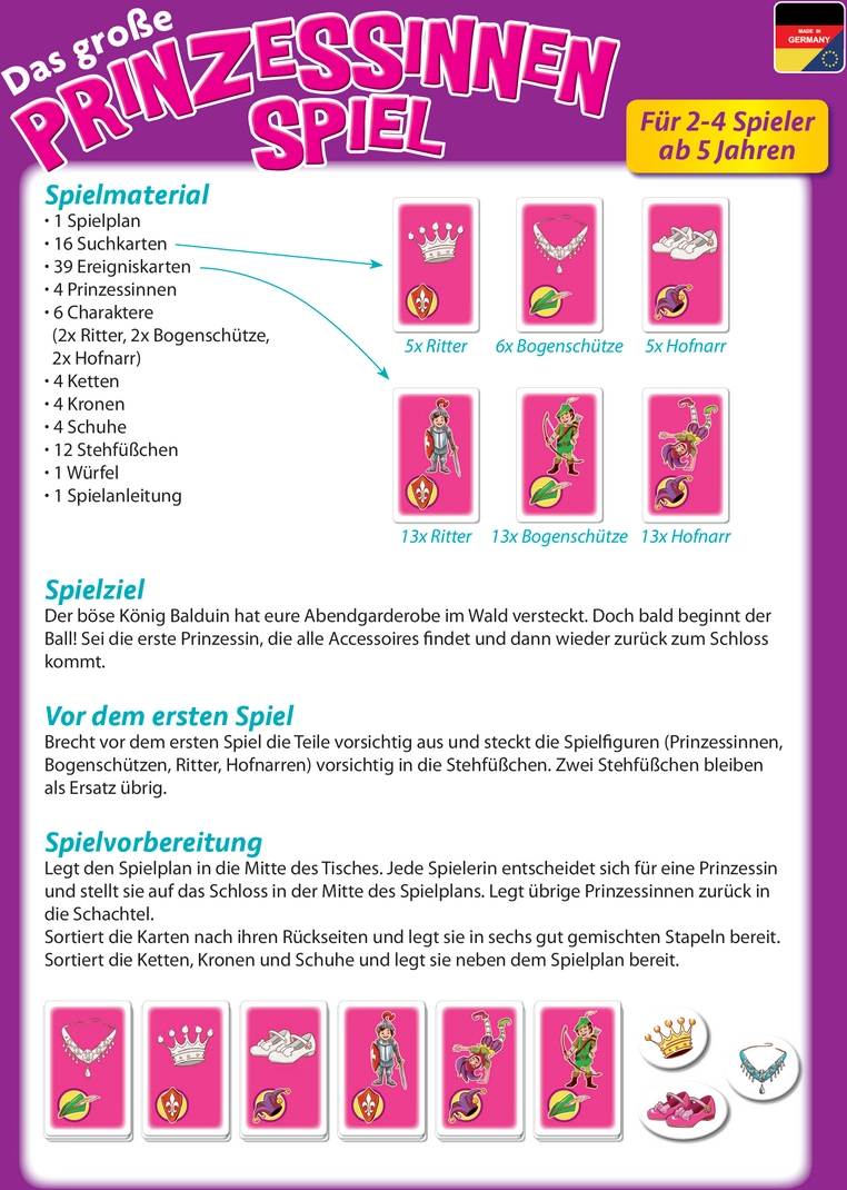 Das große Prinzessinnen Spiel - Regeln und Anleitung