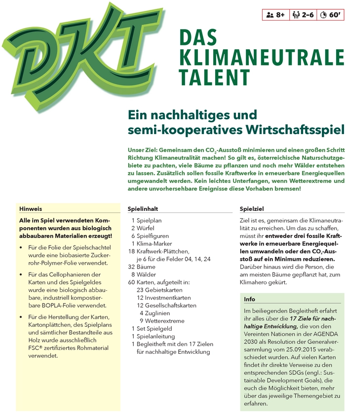 Das klimaneutrale Talent - Ein nachhaltiges Brettspiel