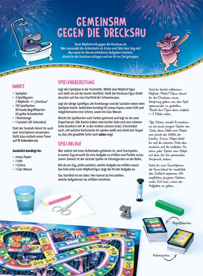 Das Nilpferd in der Achterbahn - Partyspiel für die ganze Familie