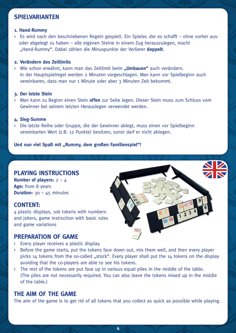 Deluxe Rummy - Spielanleitung und Regeln