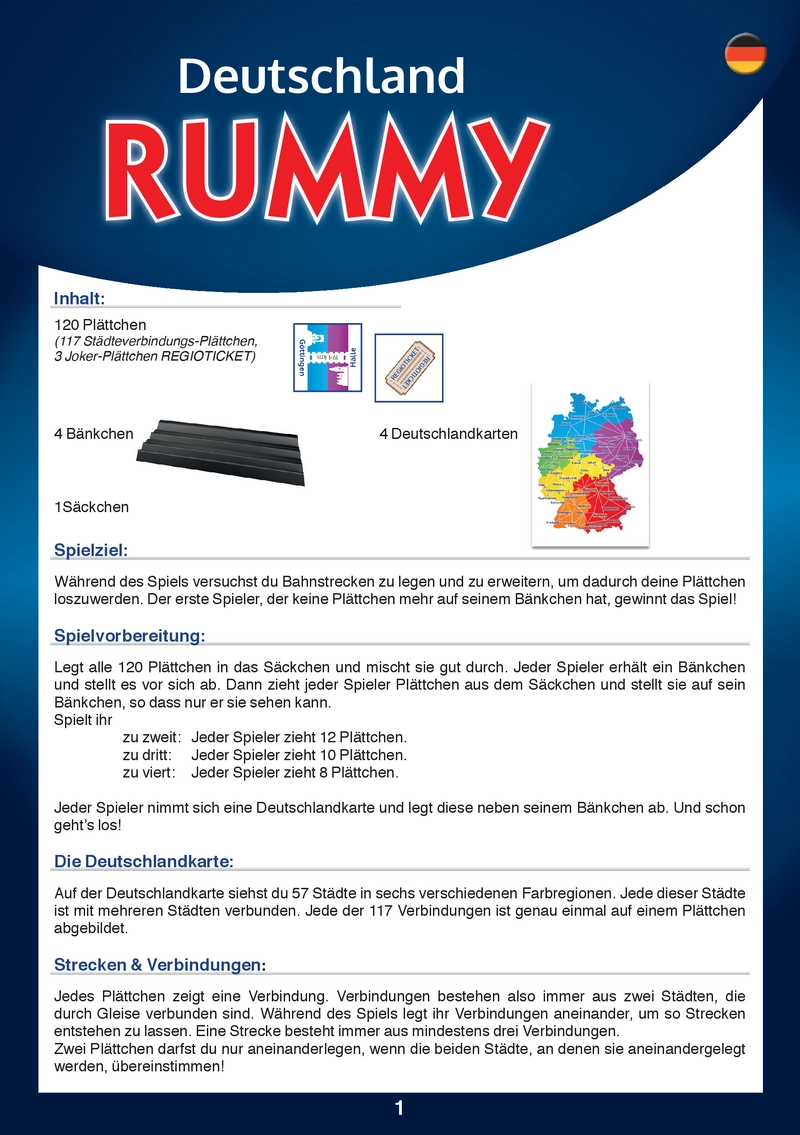Deutschland Rummy - Das Fahrspiel der Bahnstrecken