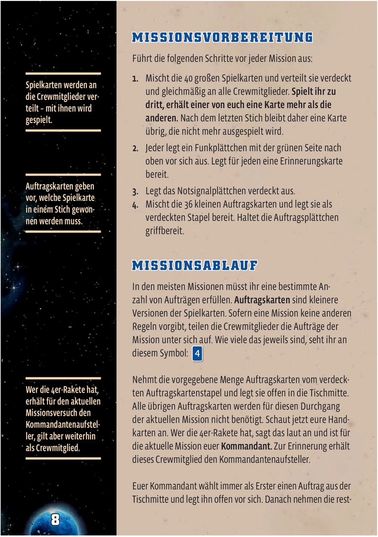 Die Crew - Anleitung und Spielregeln für das Kartenspiel
