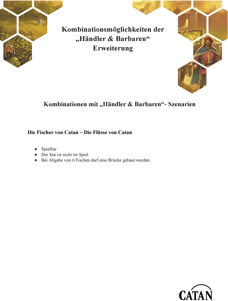 Kombinationsmöglichkeiten der Händler & Barbaren Erweiterung für Die Fischer von Catan