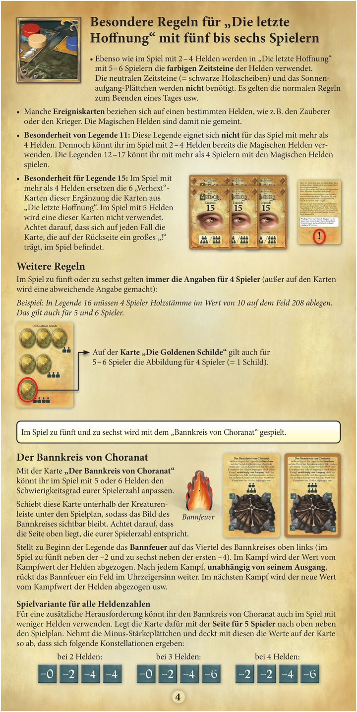 Die Legenden von Andor - Magische Helden: Spielanleitung für 5-6 Spieler