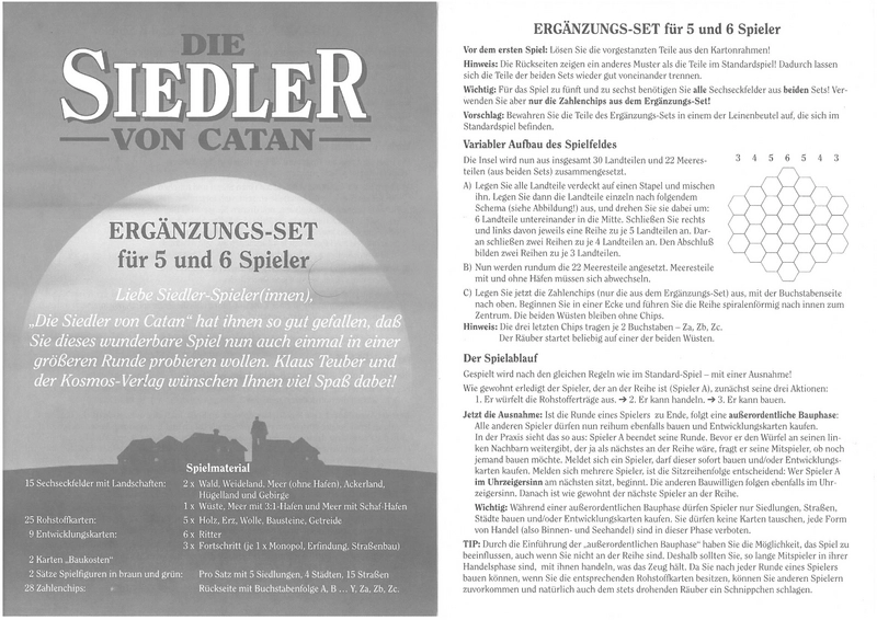 Die Siedler von Catan Ergänzungs-Set für 5-6 Spieler