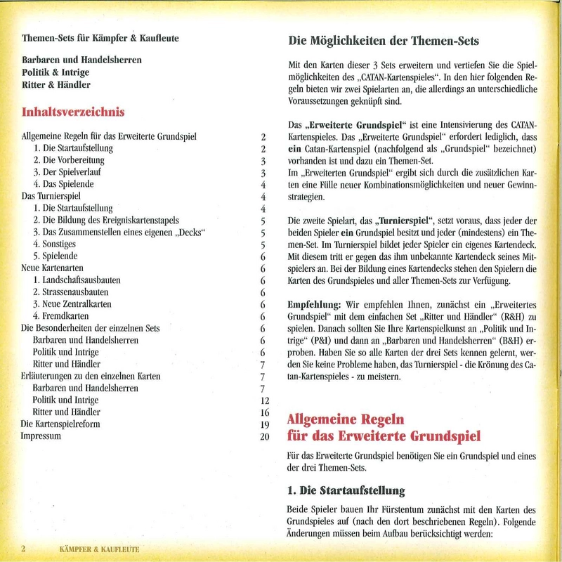 Die Siedler von Catan: Kämpfer & Kaufleute - Spielanleitung