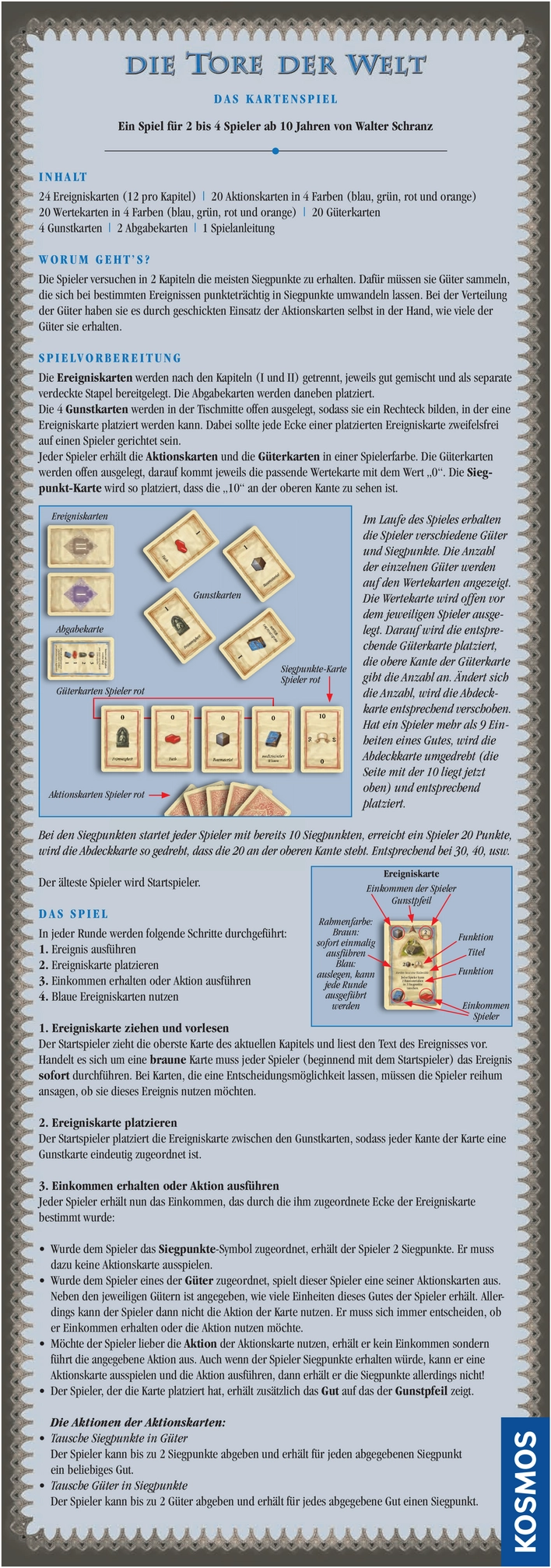 Die Tore der Welt - Das Kartenspiel Spielanleitung