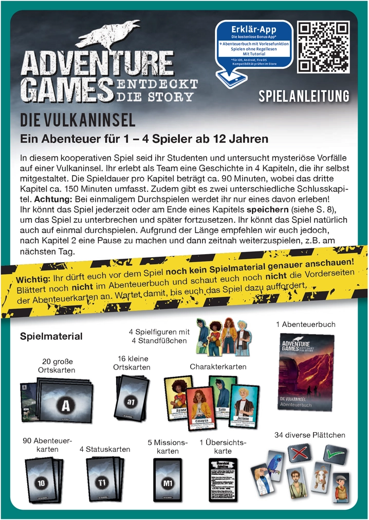 Die Vulkaninsel - Kooperatives Abenteuer für 1-4 Spieler
