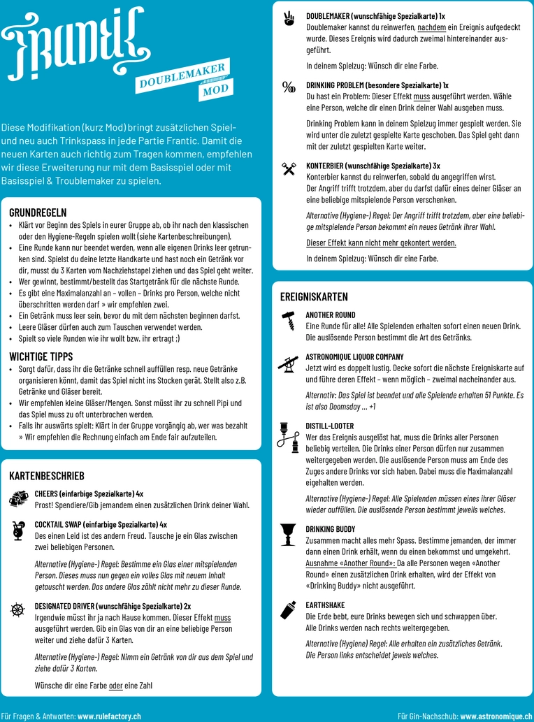 Doublemaker - Partyspiel mit Trinkregeln und Ereigniskarten