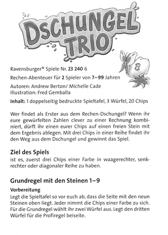 Dschungel Trio - Rechenabenteuer für die ganze Familie