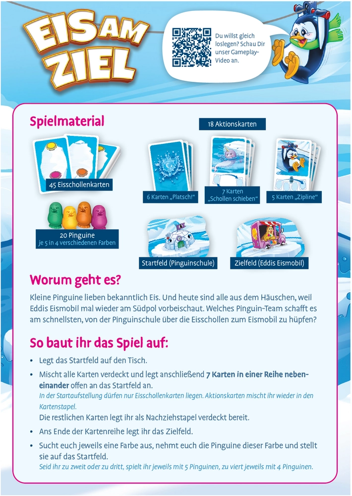 Eis am Ziel - Pinguine hüpfen über Eisschollen zum Ziel