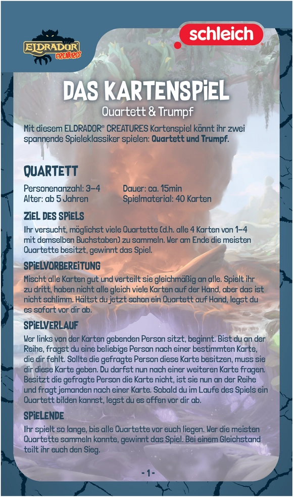 ELDRADOR CREATURES Kartenspiel: Quartett & Trumpf