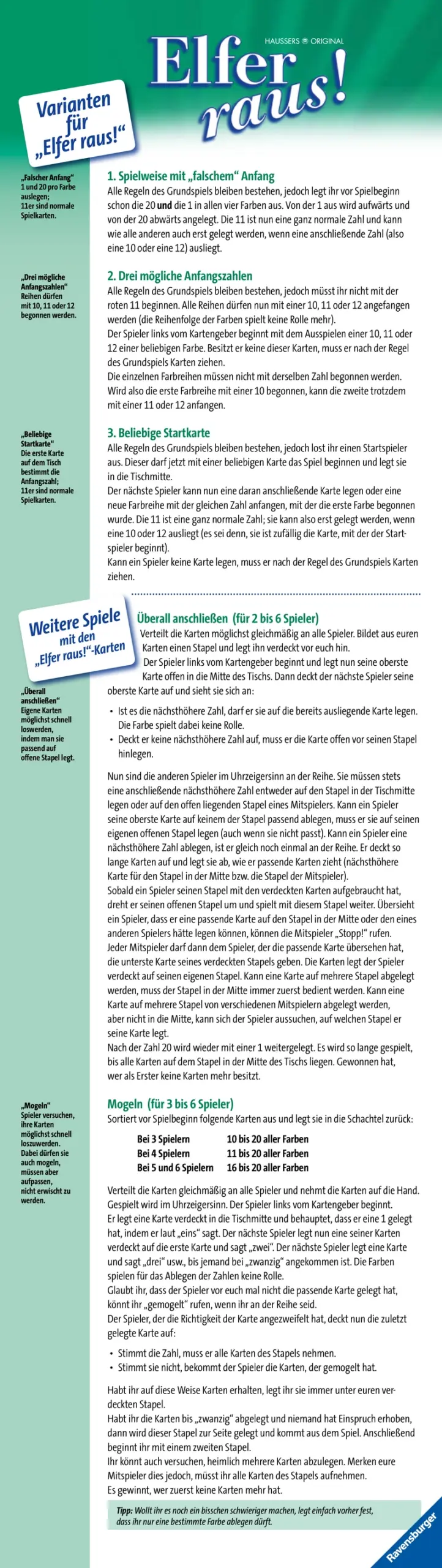 Elfer Raus! - Das spannende Kartenspiel für schnelle Spieler