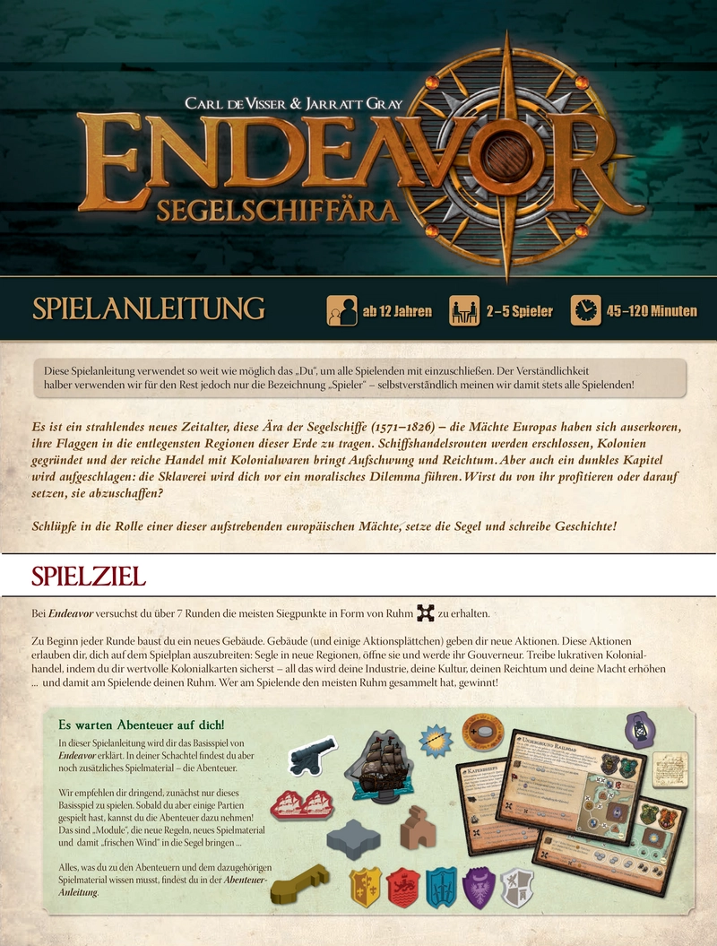 Endeavor Segelschiffära Spielanleitung