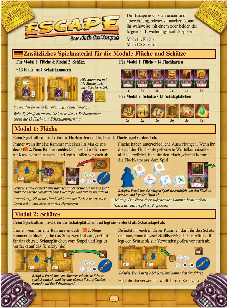Escape: Der Fluch des Tempels - Spielanleitung und Regeln