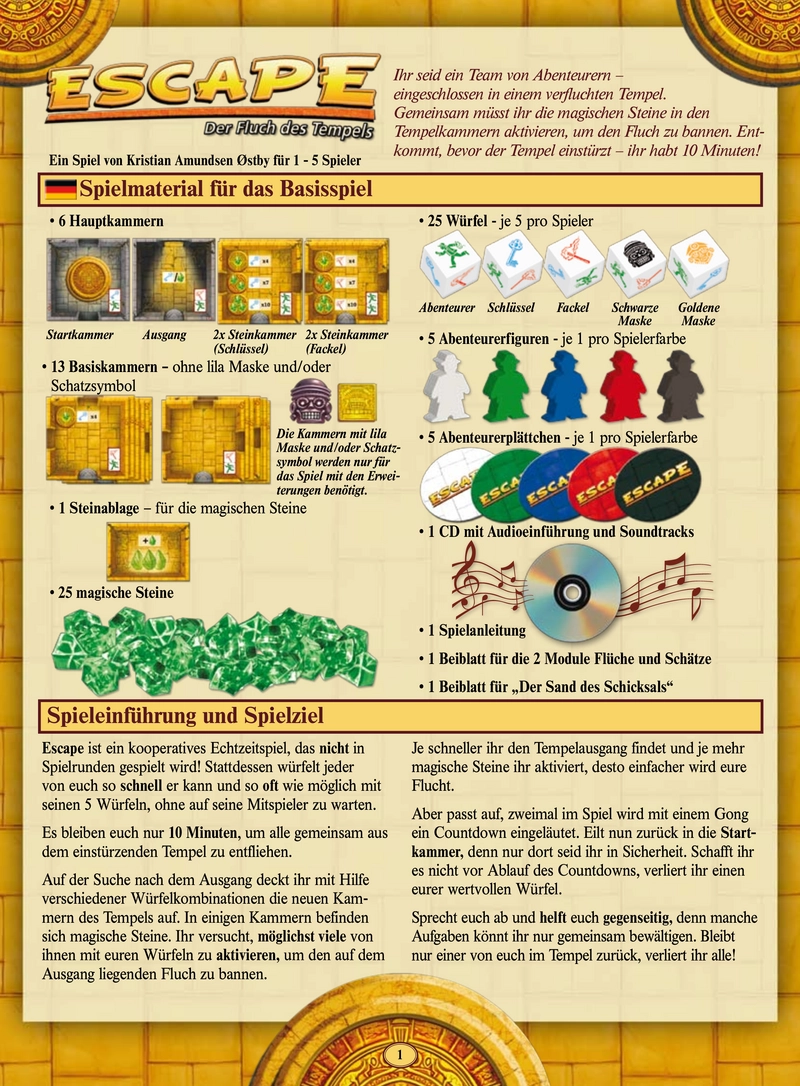 Escape Der Flucht des Tempels Spielanleitung