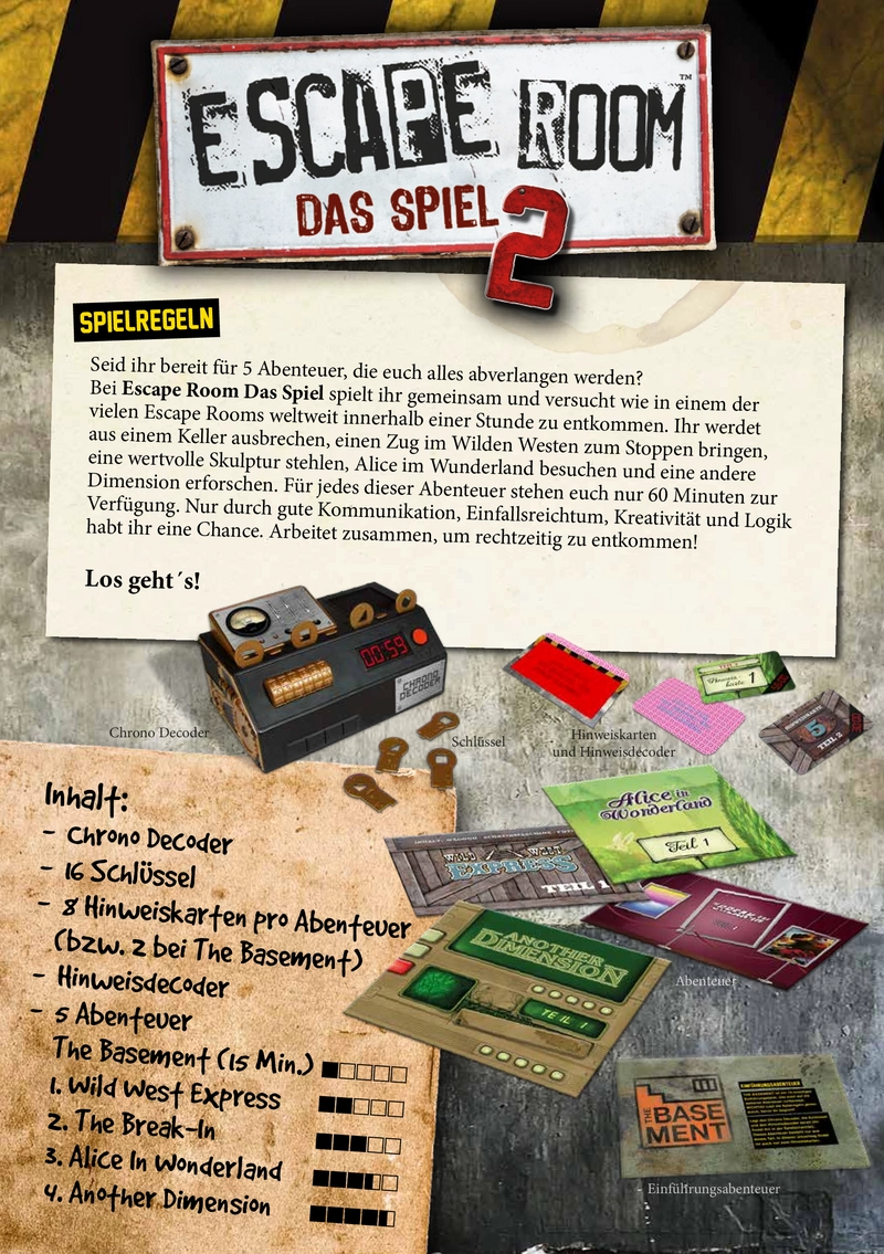 Escape Room Das Spiel 2 - Spannende Abenteuer für Teamspieler