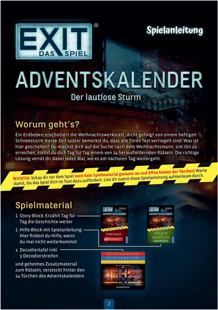 EXIT Adventskalender 2022: Der lautlose Sturm - Spielanleitung