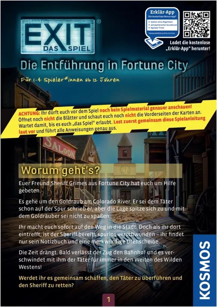 EXIT - Die Entführung in Fortune City: Rätselspiel für Scharfsinnige