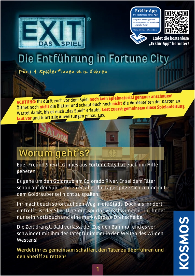 EXIT - Die Entführung in Fortune City: Rätselspiel für Scharfsinnige